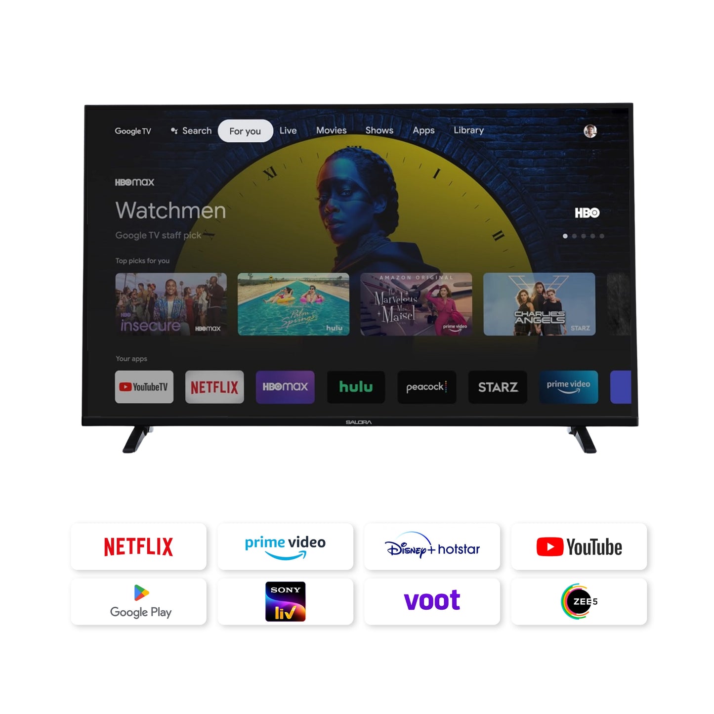 Salora 109 cm (43 inches) Full HD Smart LED Google TV SLV-4431 GTV (Black)