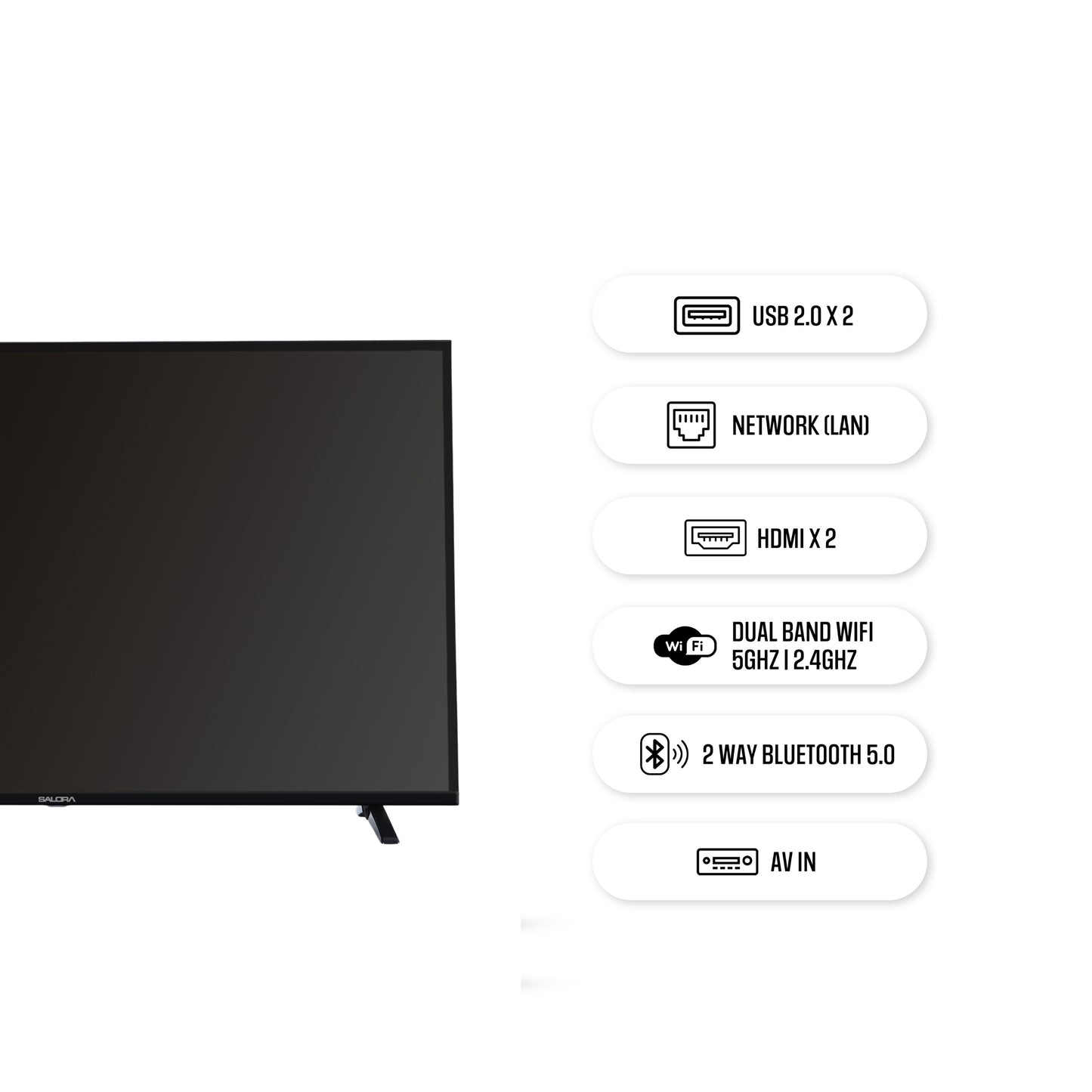 Salora 109 cm (43 inches) Full HD Smart LED Google TV SLV-4431 GTV (Black)