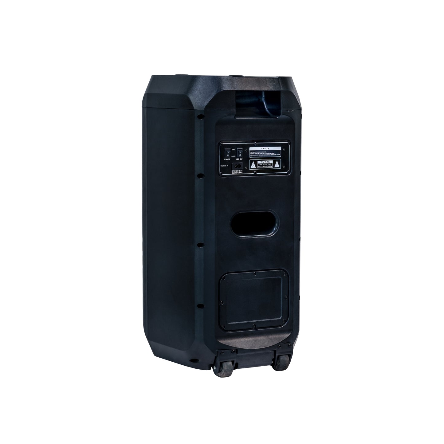 SALORA 120 Watts Party Speaker (SEPS-25120) with 2 Wireless Mics, Up to 8 hrs Playtime, Karaoke & Recording Function, TWS – Pair 2 Speakers, Bluetooth, USB, AUX, TF Card, RGB Lights, EQ Control & Remote Control (Black)