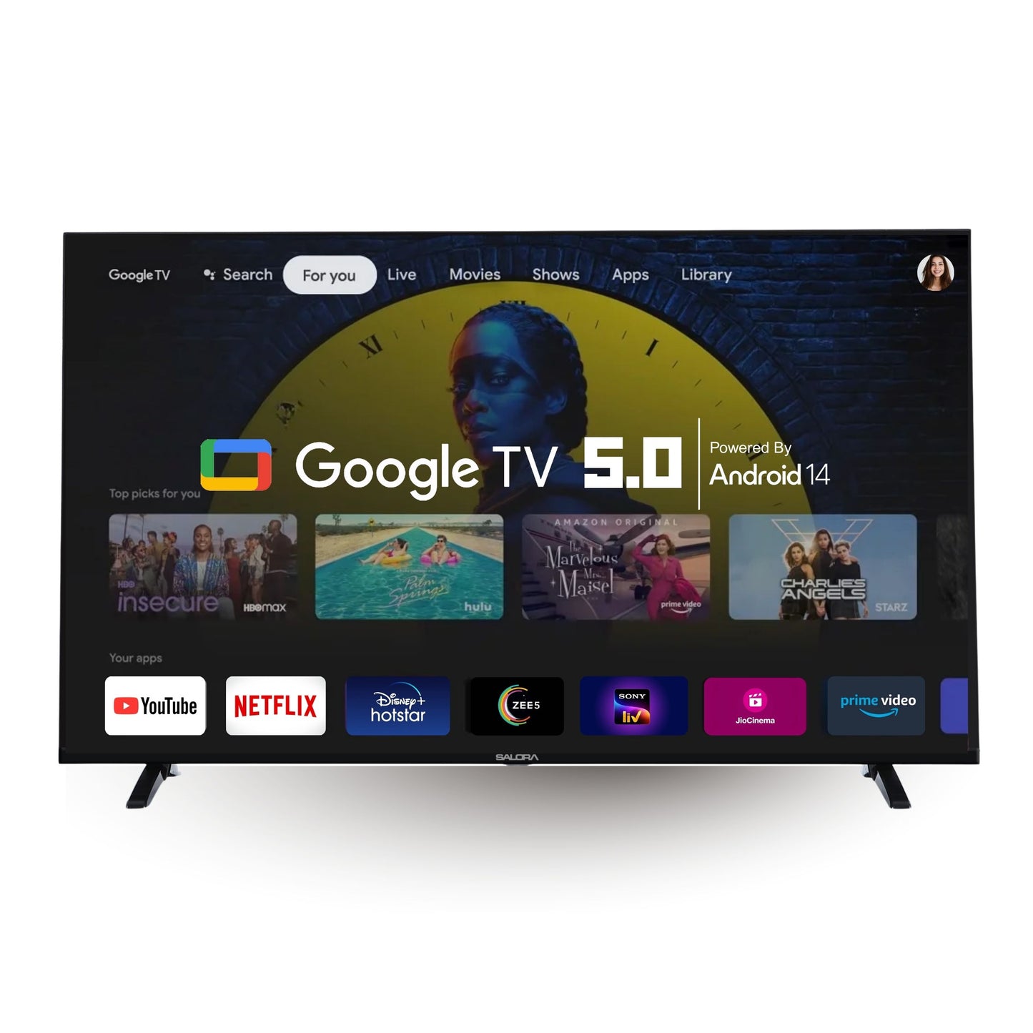 Salora 109 cm (43 inches) Full HD Smart LED Google 5.0 TV SLV-4431 GTV (Black)