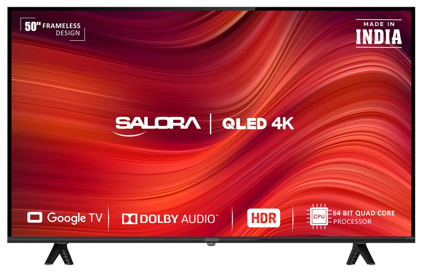 Salora 127 Cm (50 Inches) QLED 4K Ultra HD Smart Google TV, SLV-3505 GTV (Black)