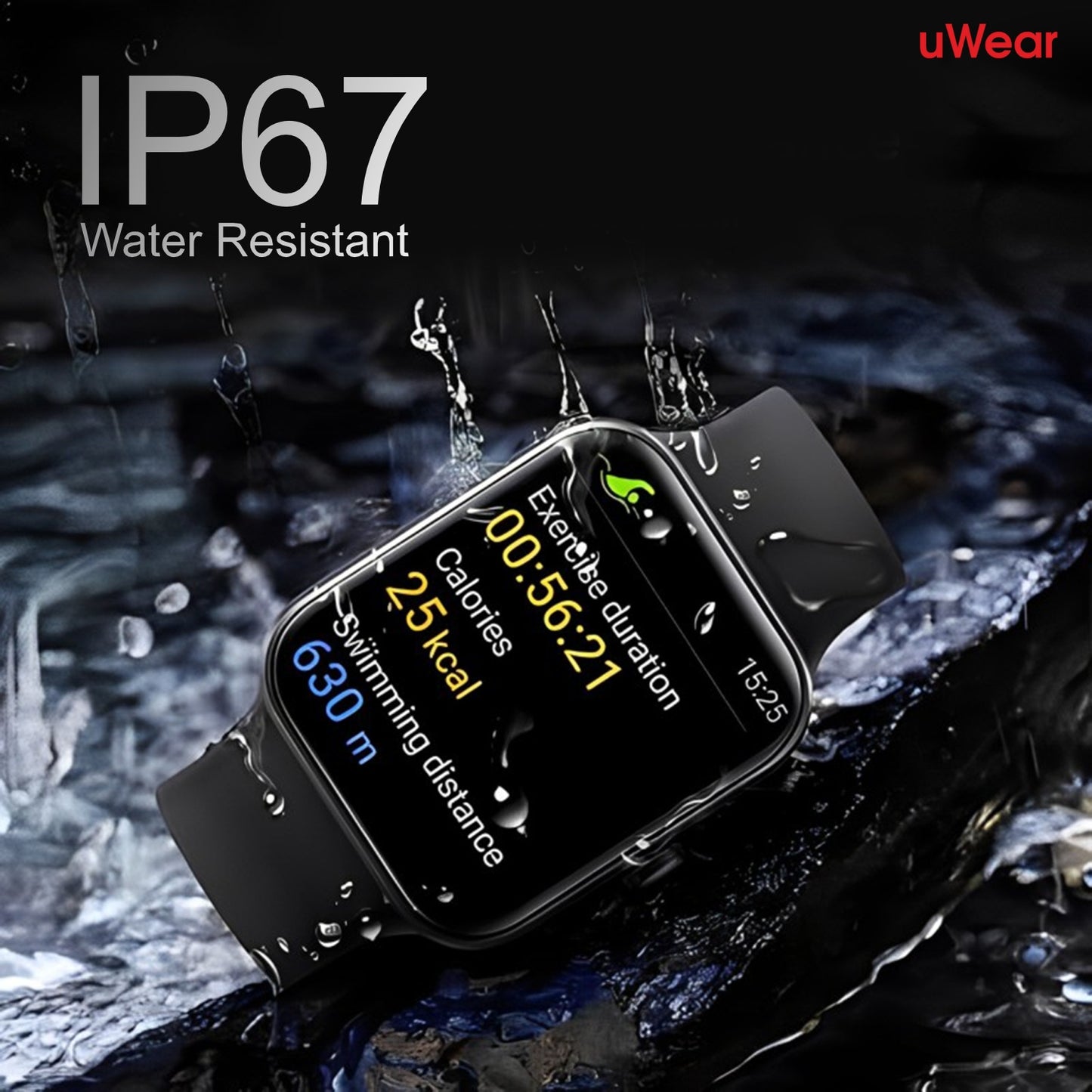 Salora uWear Javelin 2.01” (5.1 cm) HD Curved IPS Display, Bluetooth Calling Smartwatch, 200+ Watch Faces,100+ Sports Modes, Heart & SpO2 Monitoring,Sleep Monitor, AI Voice Assistance, Water Resistant Smart watch, SSW-004