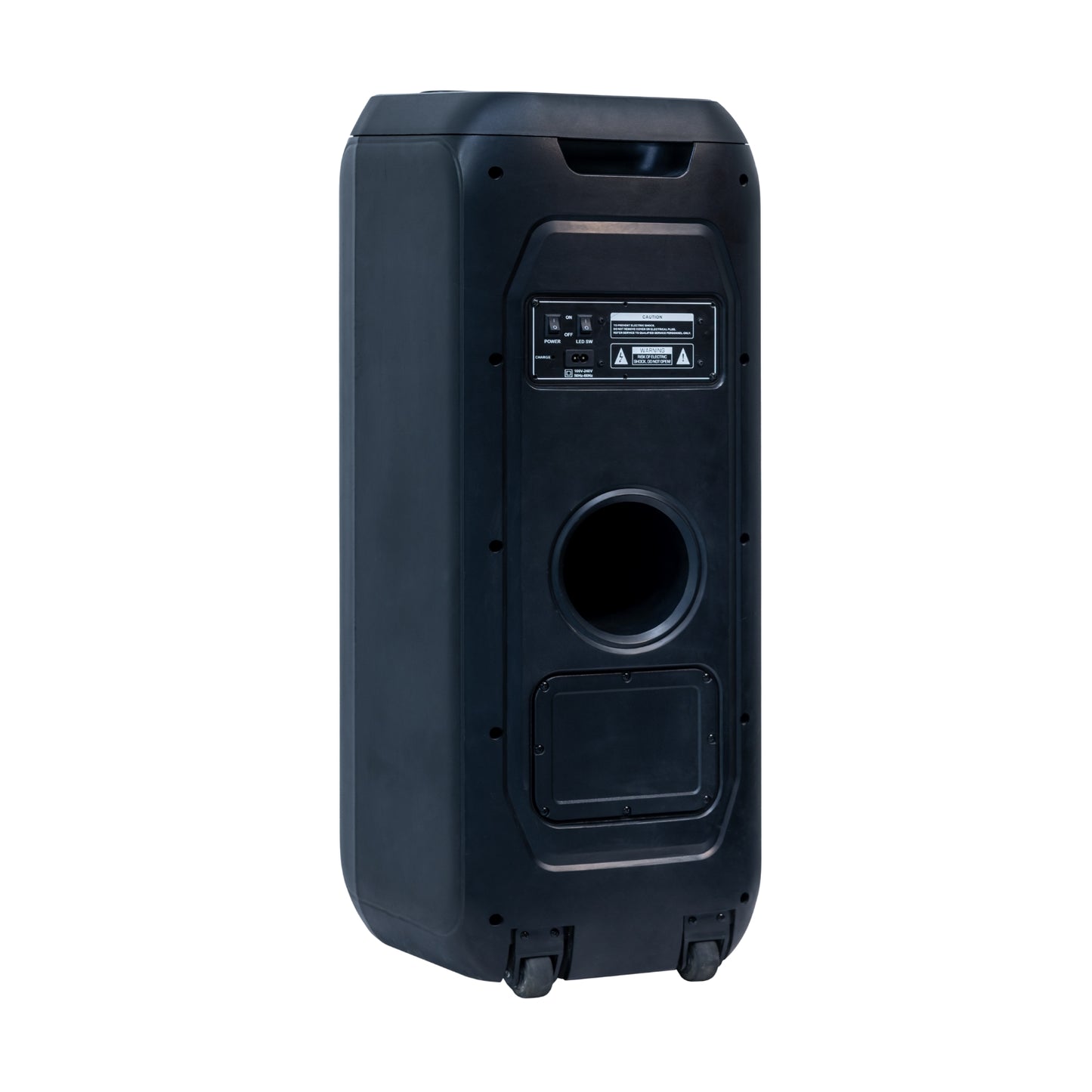 SALORA 150 Watts Party Speaker (SEPS-25150) with 2 Wireless Mics, Up to 10 hrs Playtime, Karaoke Function, TWS – Pair 2 Speakers, Bluetooth, USB, AUX, TF Card, RGB Lights, EQ Control & Remote Control (Black)