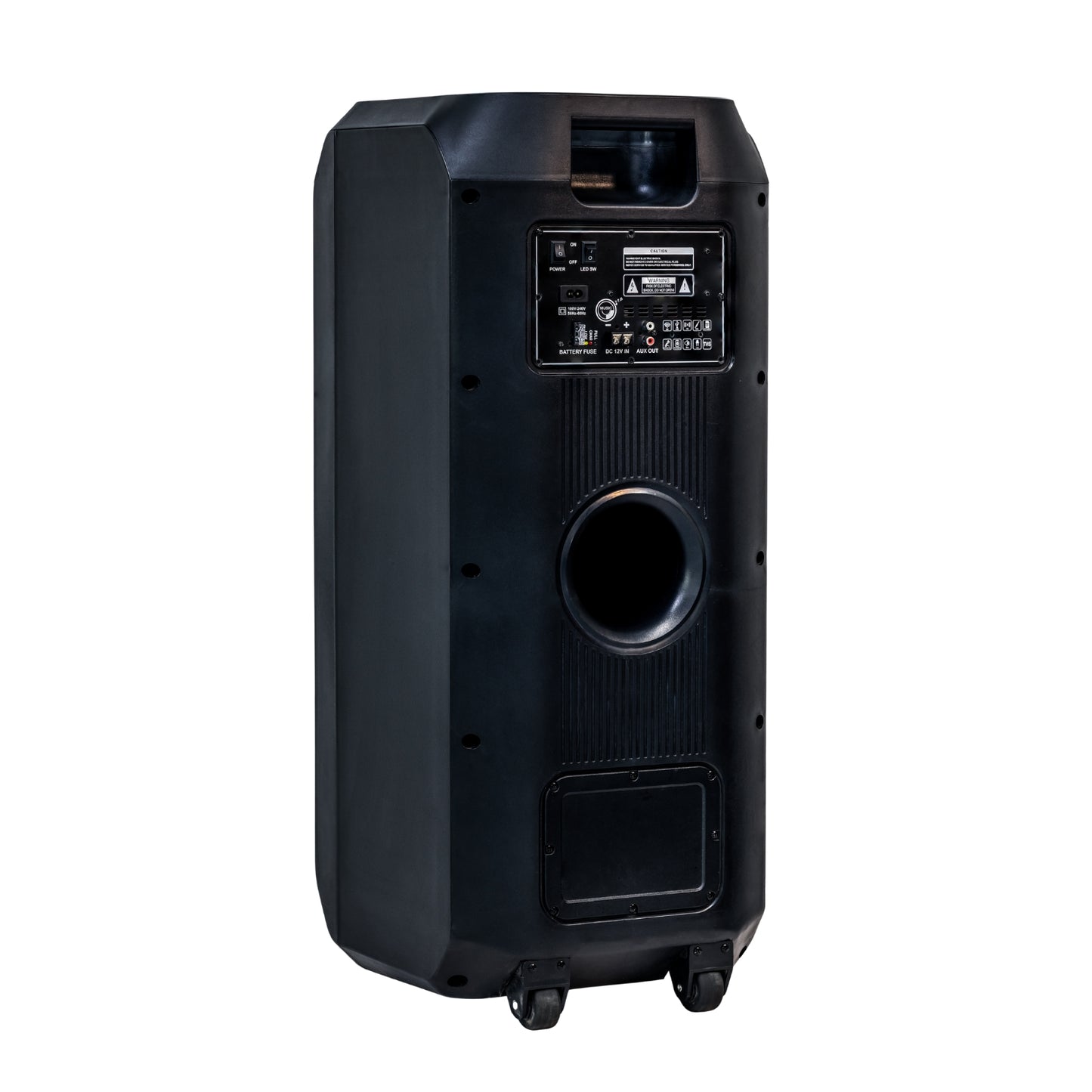 SALORA 200 Watts Party Speaker (SEPS-25200) with 2 Wireless Mic, Upto 11 hrs Playtime, Karaoke & Recording Function,TWS-Pair 2 Speakers, Bluetooth, USB, AUX, TF Card, RGB Lights, EQ Control, Remote Control (Black)