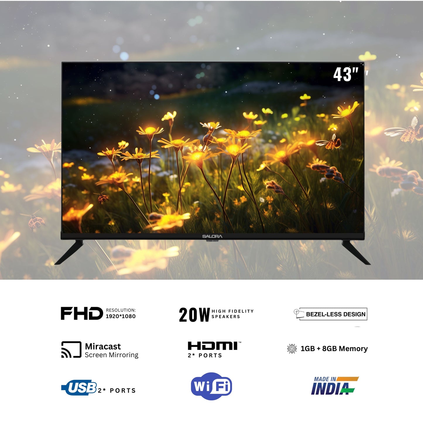 Salora 109 cm (43 inch) FHD Smart LED TV (SLV-4431 SFV)