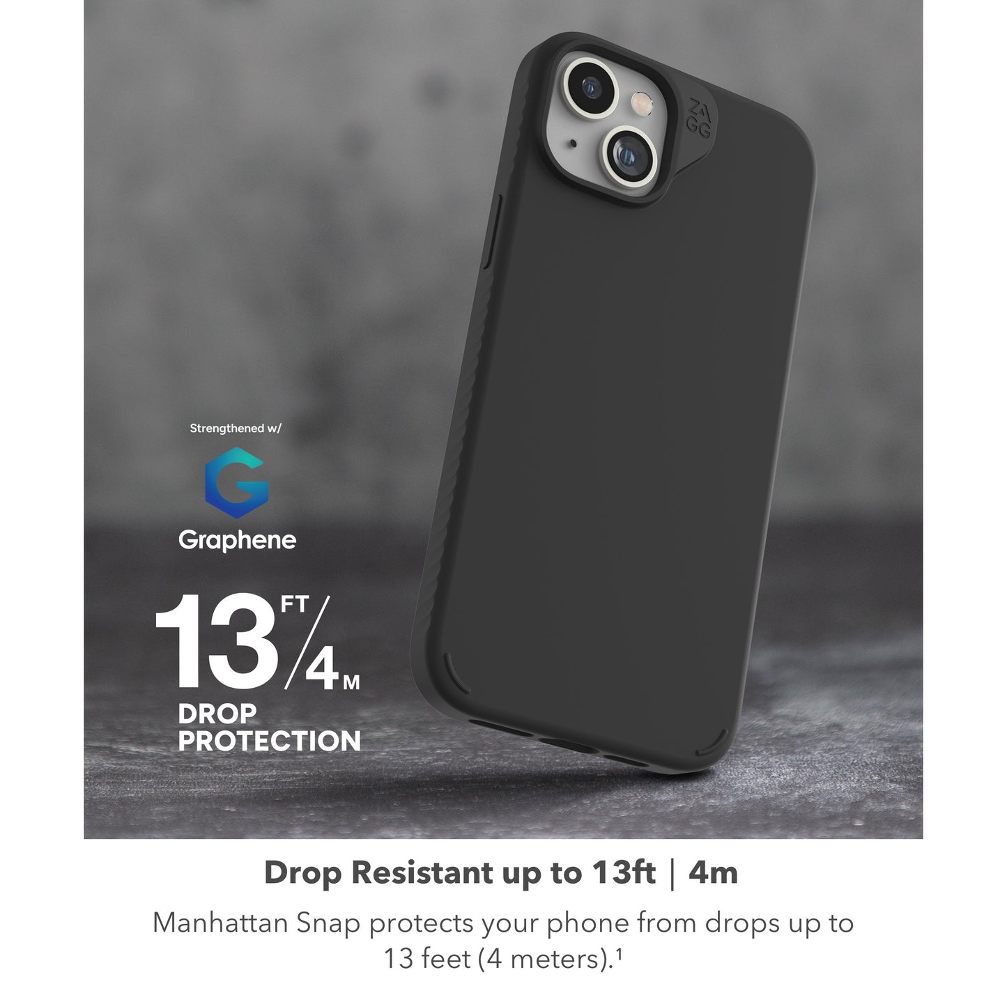 ZAGG Manhattan Snap iPhone Case - Premium Silicone iPhone Case, Durable Graphene Material, Smooth Surface with a Comfortable Ripple Grip, MagSafe Phone Case