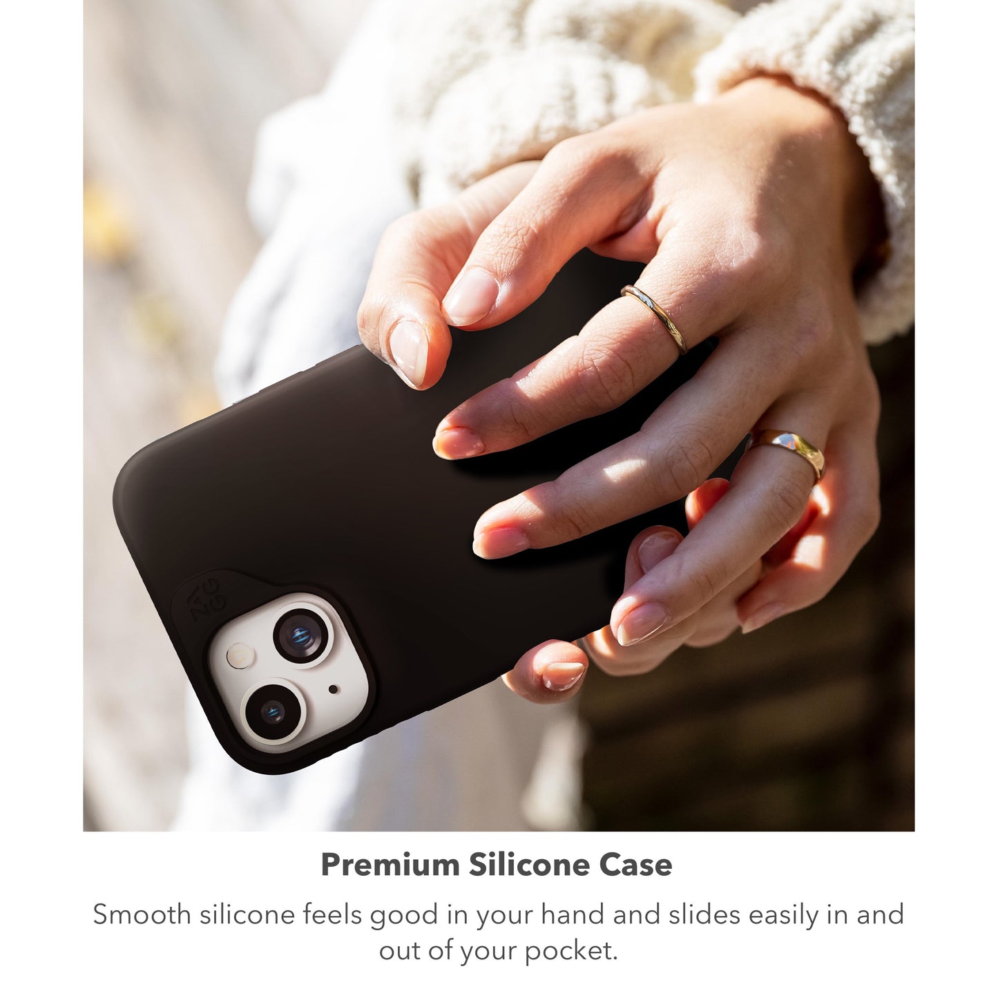 ZAGG Manhattan Snap iPhone Case - Premium Silicone iPhone Case, Durable Graphene Material, Smooth Surface with a Comfortable Ripple Grip, MagSafe Phone Case