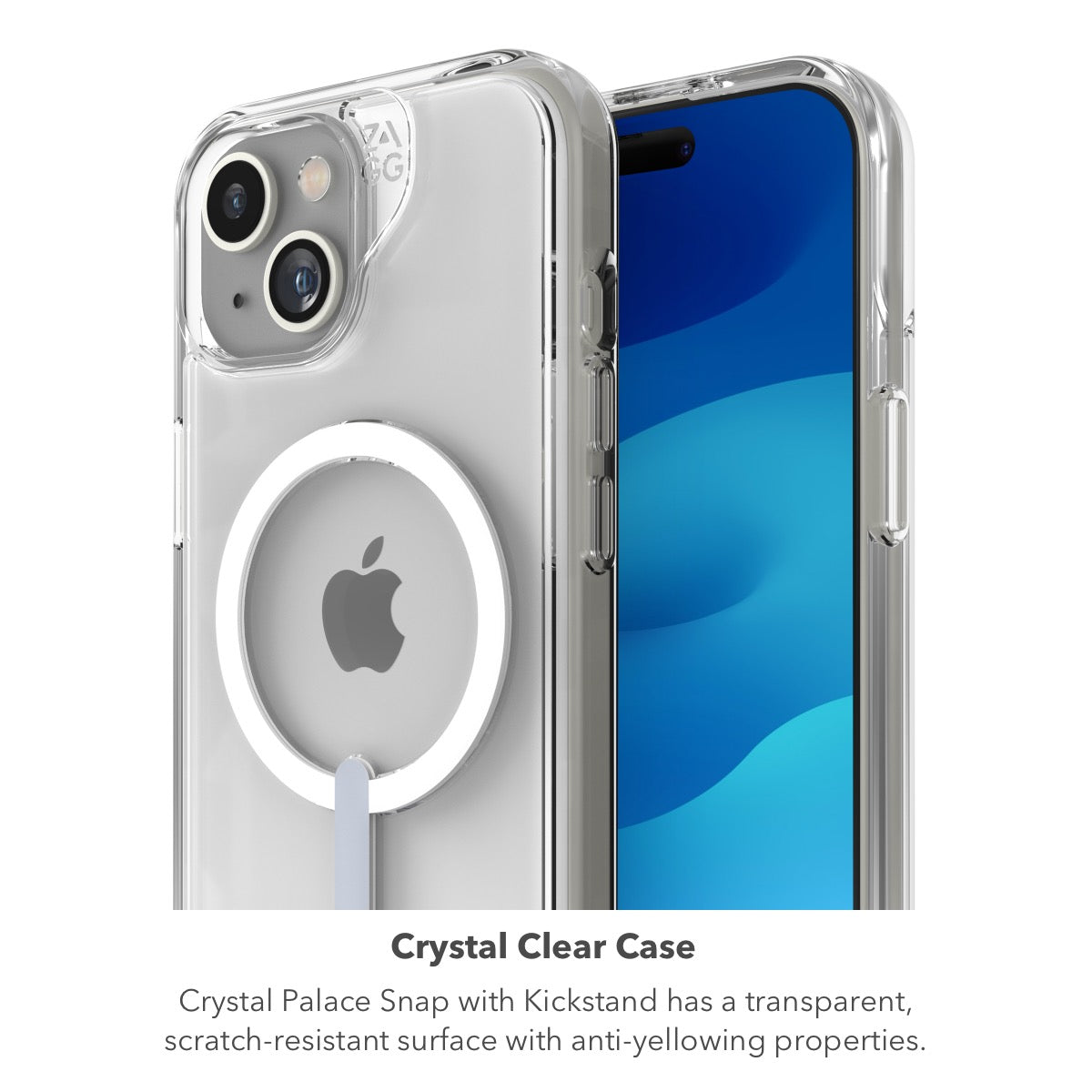 ZAGG Crystal Palace Snap iPhone Case w/h Built-in Kickstand - Drop Protection (13ft/4m), Durable Graphene, Anti-Yellowing, and Scratch-Resistant MagSafe Phone Case