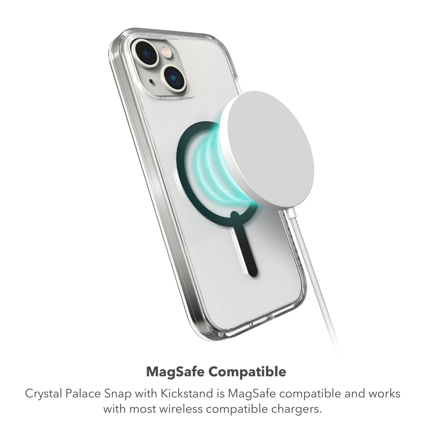 ZAGG Crystal Palace Snap iPhone Case w/h Built-in Kickstand - Drop Protection (13ft/4m), Durable Graphene, Anti-Yellowing, and Scratch-Resistant MagSafe Phone Case
