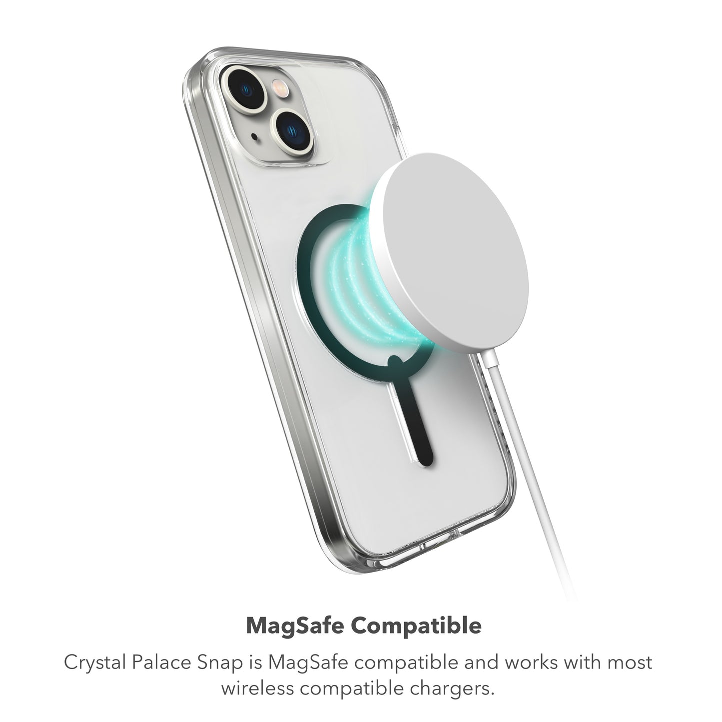 ZAGG Crystal Palace Protective Case for Apple iPhone, MagSafe,13ft Drop Protection, Wireless Charging, Graphene, Enhanced Grip