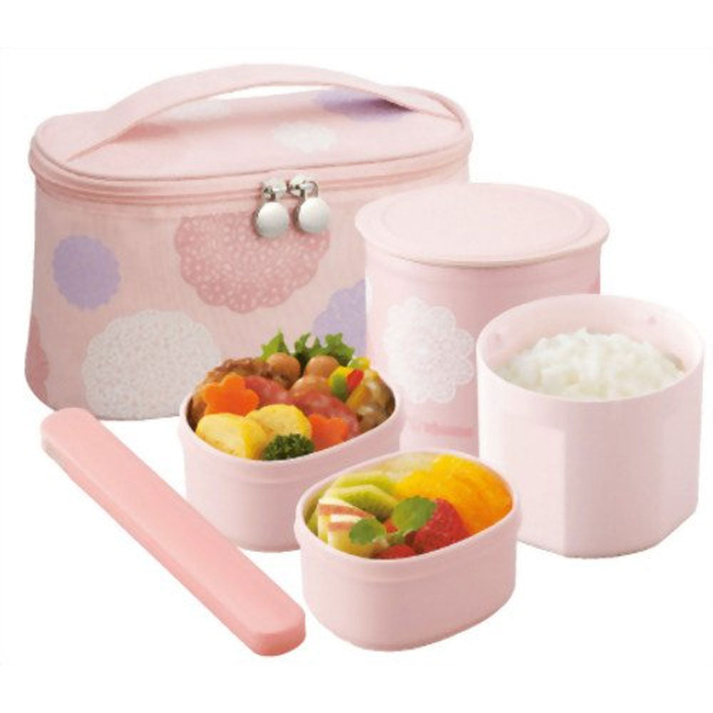 Zojirushi Stainless Vacuum Insulated Lunch Box, 620ml, Lace Pink