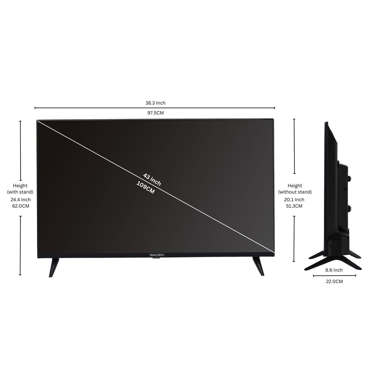 Salora 109 cm (43 inches) FHD Ready Certified Android Smart LED TV SLV-4431 CA (Black)