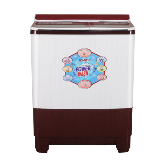 Salora 10.5 Kg Semi-Automatic Top Loading Washing Machine (SWMS 10501, Burgundy )