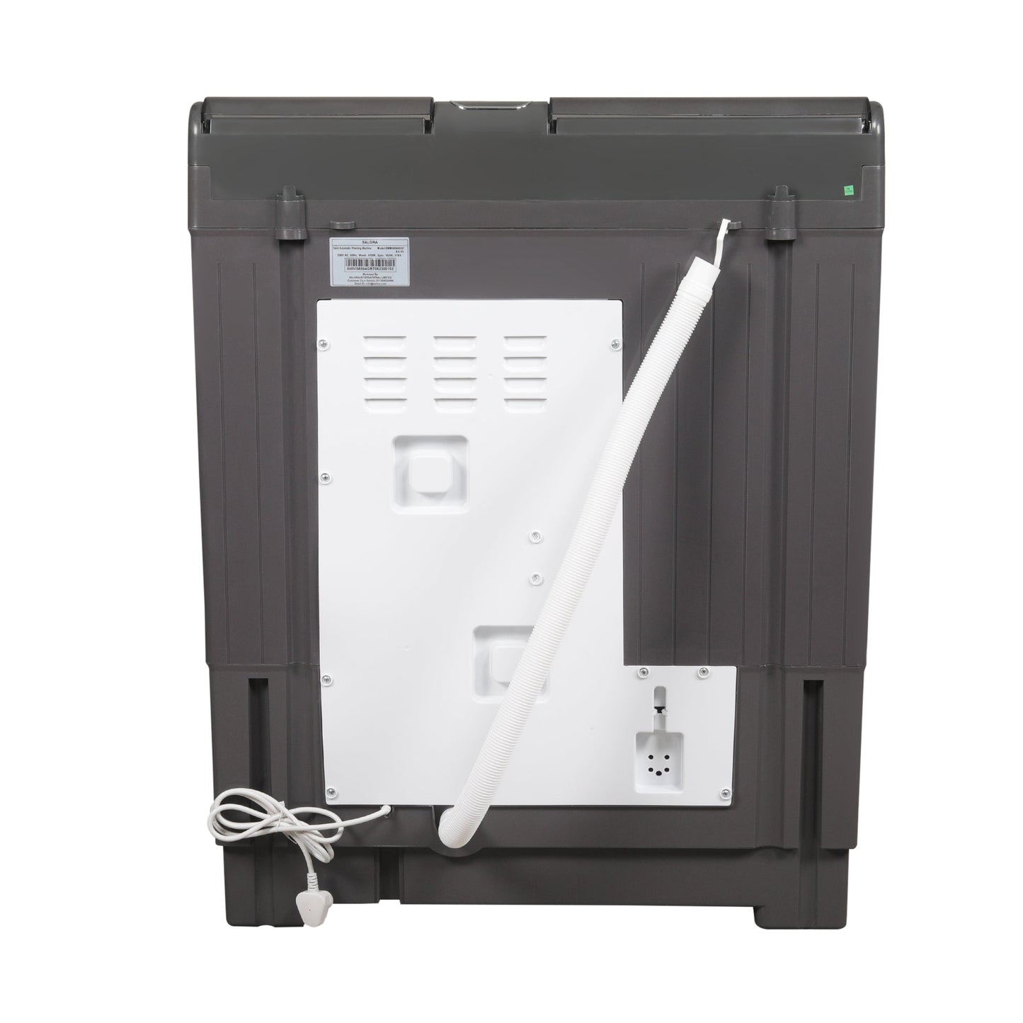 Salora 8.5 Kg Semi-Automatic Top Loading Washing Machine (SWMS8504,GRT, Grey)