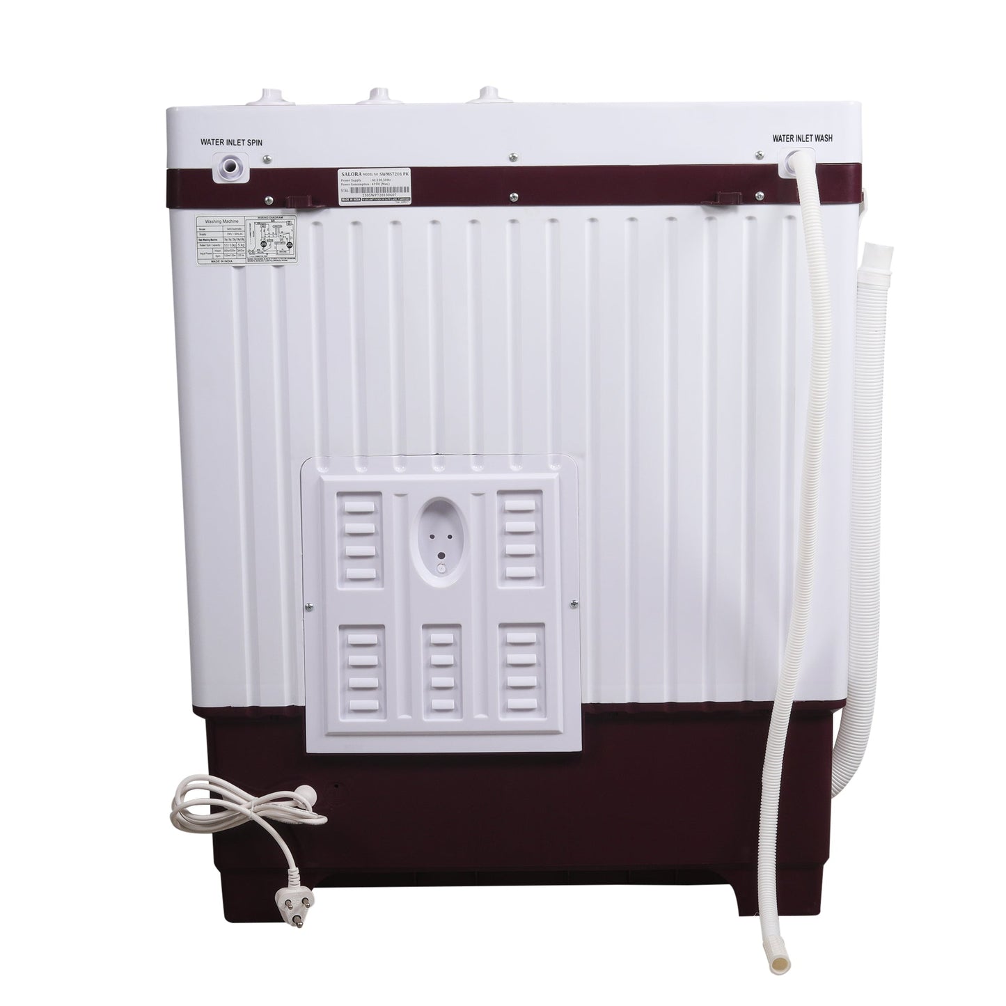 Salora 7.2 Kg Semi-Automatic Top Loading Washing Machine (SWMS 7201, Pink )