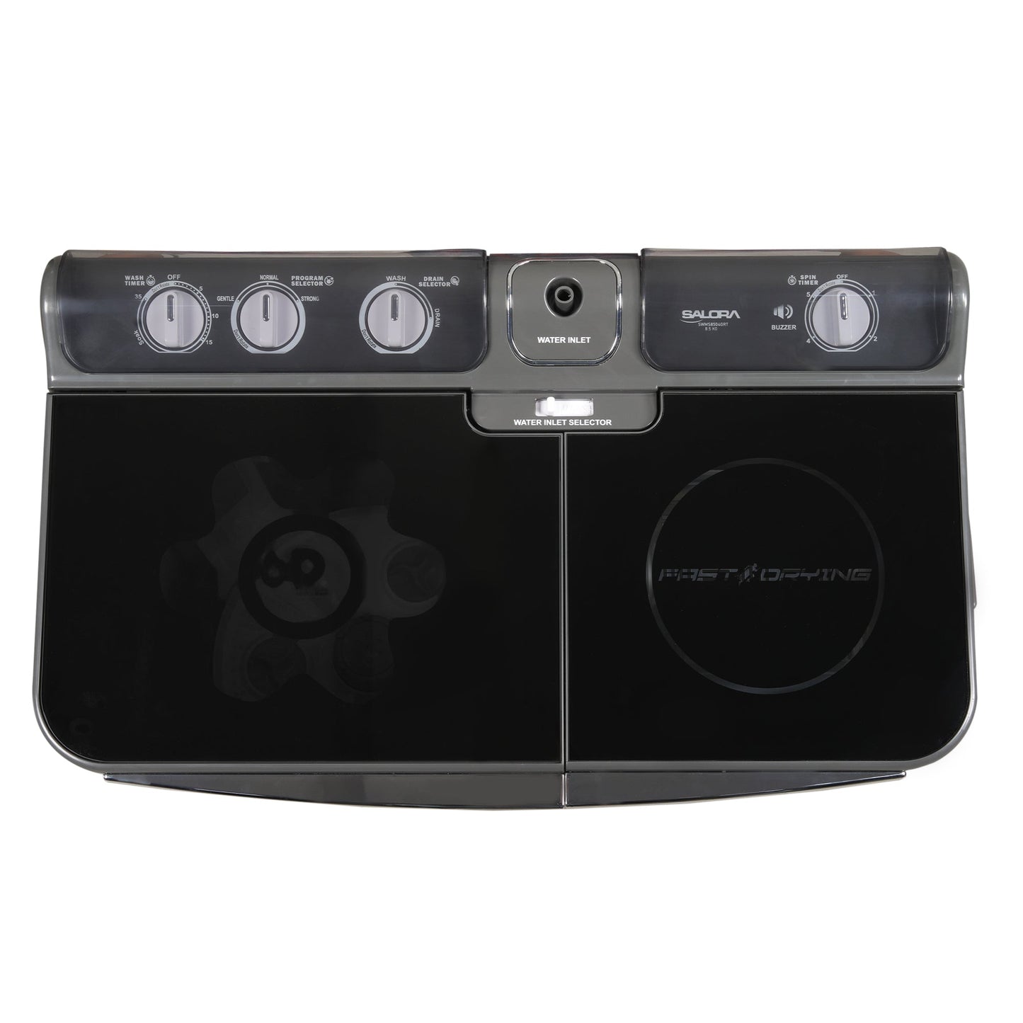 Salora 8.5 Kg Semi-Automatic Top Loading Washing Machine (SWMS8504,GRT, Grey)