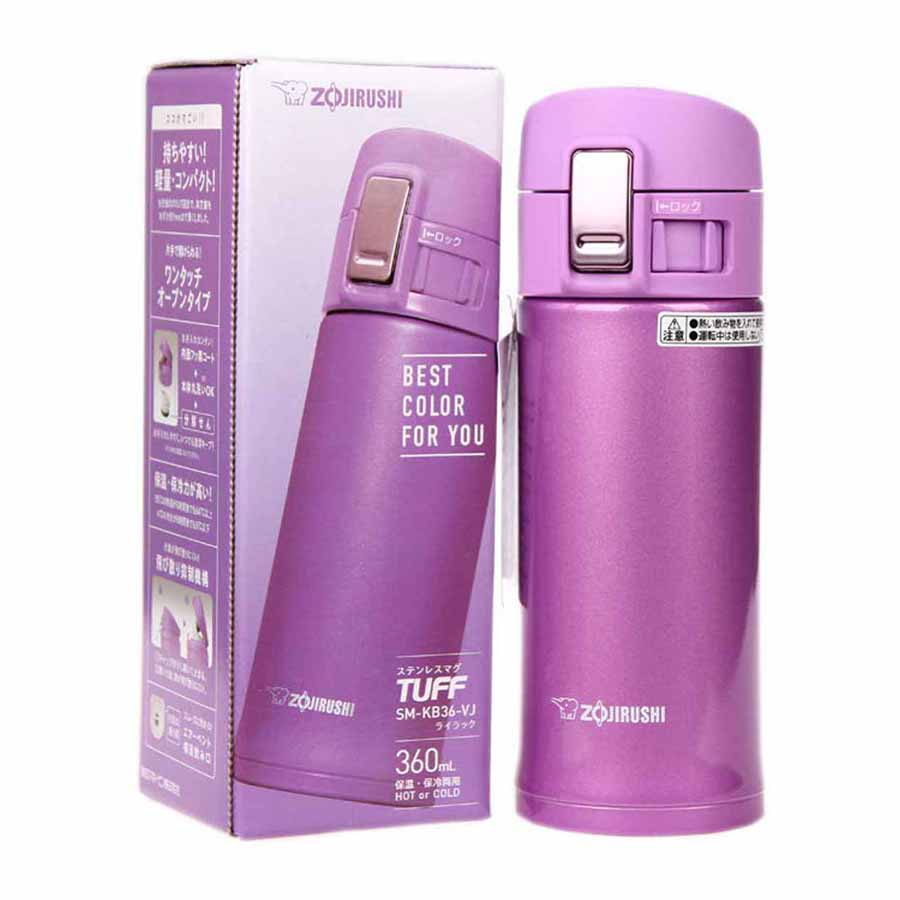 Zojirushi Stainless Steel Vacuum Insulated Bottle, 0.36L, Lilac (SM-KB36-VJ)