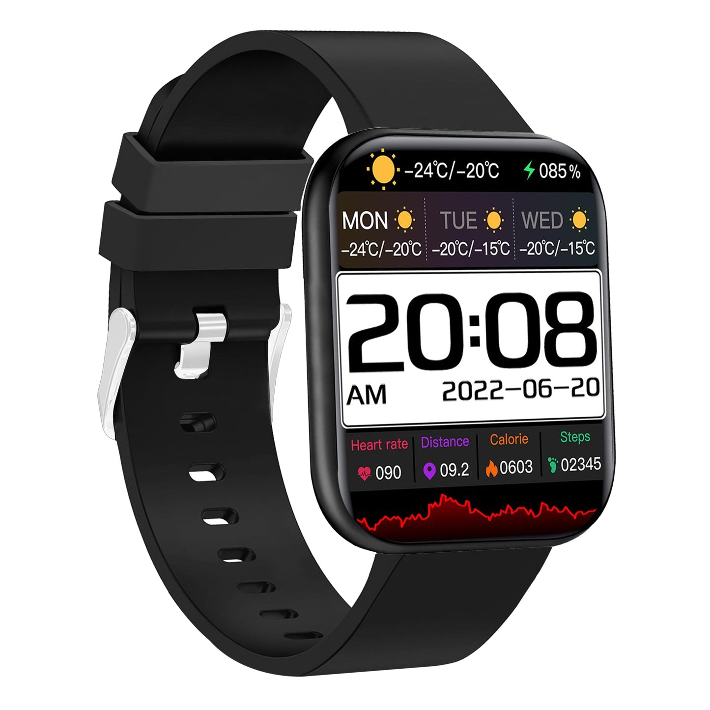 Salora uWear SSW-003 Smartwatch with 2.1" Display, Heart & SpO2 Monitoring, 11 Sports Modes, 5 Days Battery