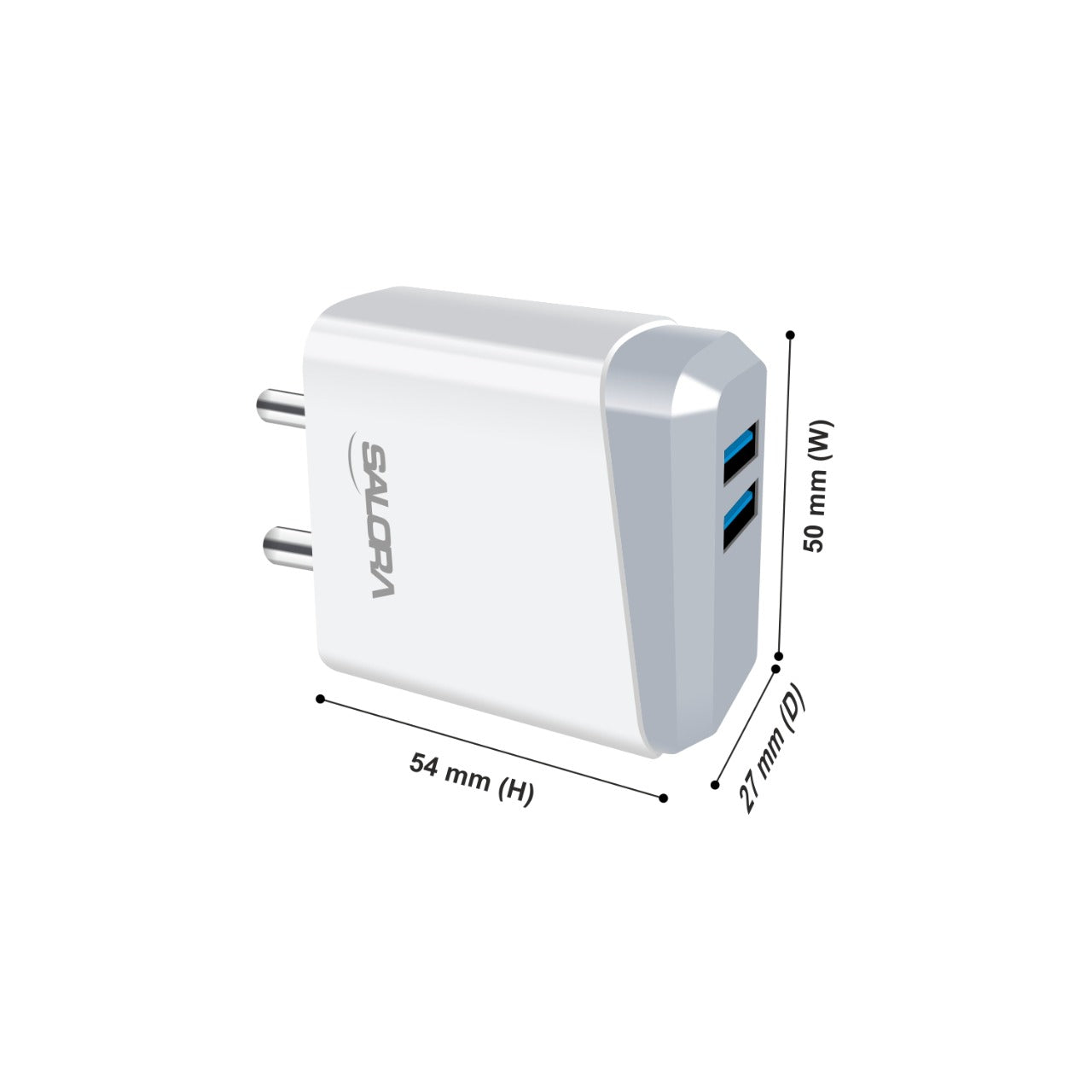 SALORA SSC-105, 3.4A Dual USB 18W Adapter with 1.2 Meter Type C Cable