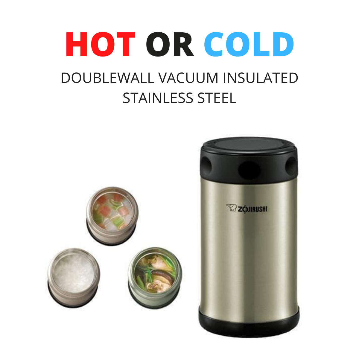 Zojirushi Vacuum Insulated Food Jar, 750ml, Stainless Steel (SW-FBE75-XA)