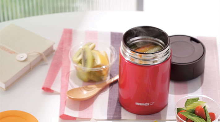 Zojirushi Stainless Steel Food Jar, 550ml, Cherry Red (SW-HAE55 RM)