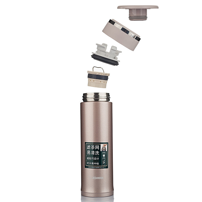 Zojirushi Stainless Steel Travel Mug with Tea Leaf Filter, 0.46L, Pink Champagne (SM-JTE46-PX)