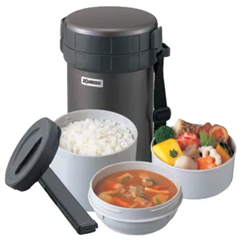 Zojirushi stainless steel vacuum insulated lunch box SL-XB20 (Gun Metallic)
