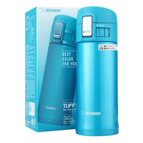 Zojirushi Stainless Steel Vacuum Insulated Bottle, 0.36L, Light Blue (SM-KB36-AW)