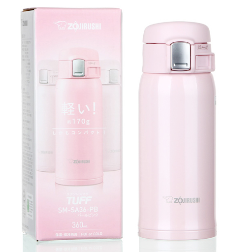 Zojirushi Stainless Steel Vacuum Bottle, 360ml, Pearl Pink (SM-SA36-PB)