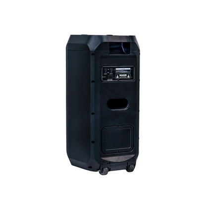 SALORA 120 Watts Party Speaker (SEPS-25120) with 2 Wireless Mics, Up to 8 hrs Playtime, Karaoke & Recording Function, TWS – Pair 2 Speakers, Bluetooth, USB, AUX, TF Card, RGB Lights, EQ Control & Remote Control (Black)
