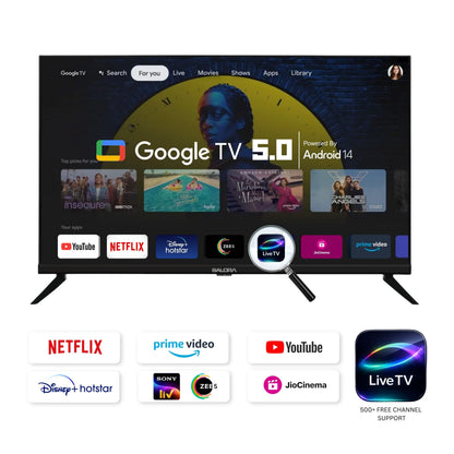 Salora 80 cm (32 inches) HD Ready Smart LED Google TV (OS Version: 5.0 | Android 14) SLV-4324 GTV (Black)
