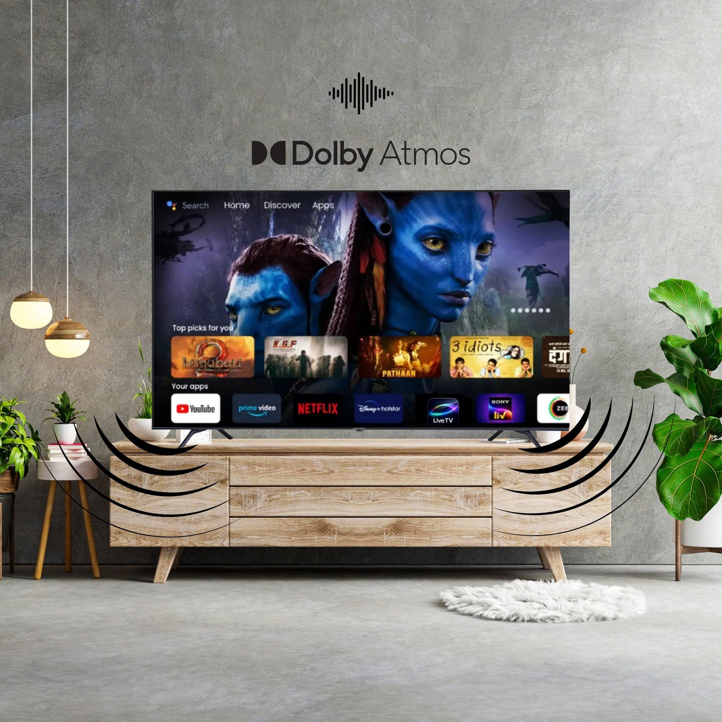 Salora 139 Cm (55 Inches) QLED 4K Ultra HD Smart Google TV ( OS Version 5.0), SLV-3555 QGTV (Black)