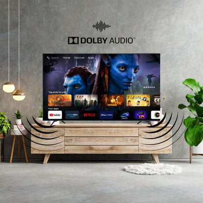 Salora 164 cm (65 inches) QLED 4K QLED Smart Google TV (OS Version: 5.0), SLV-3655 QGTV (Black)