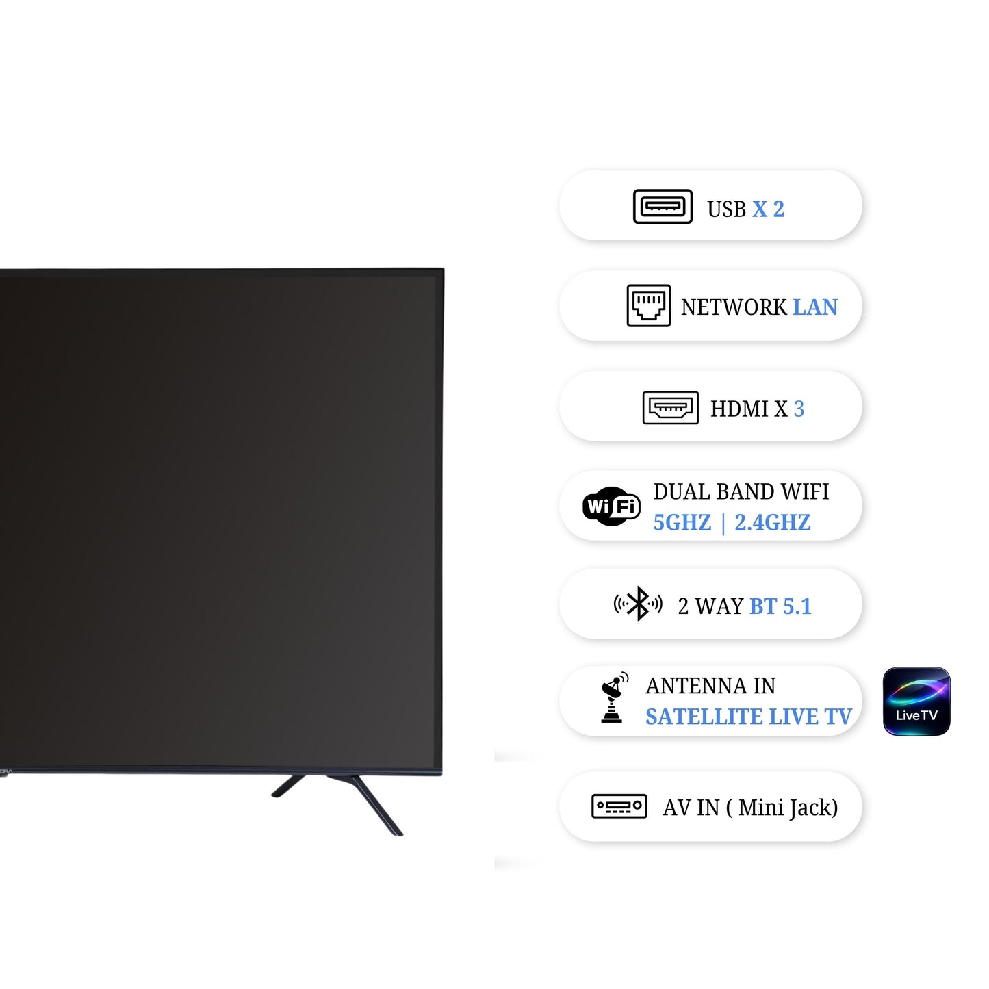 Salora 139 Cm (55 Inches) QLED 4K Ultra HD Smart Google TV ( OS Version 5.0), SLV-3555 QGTV (Black)