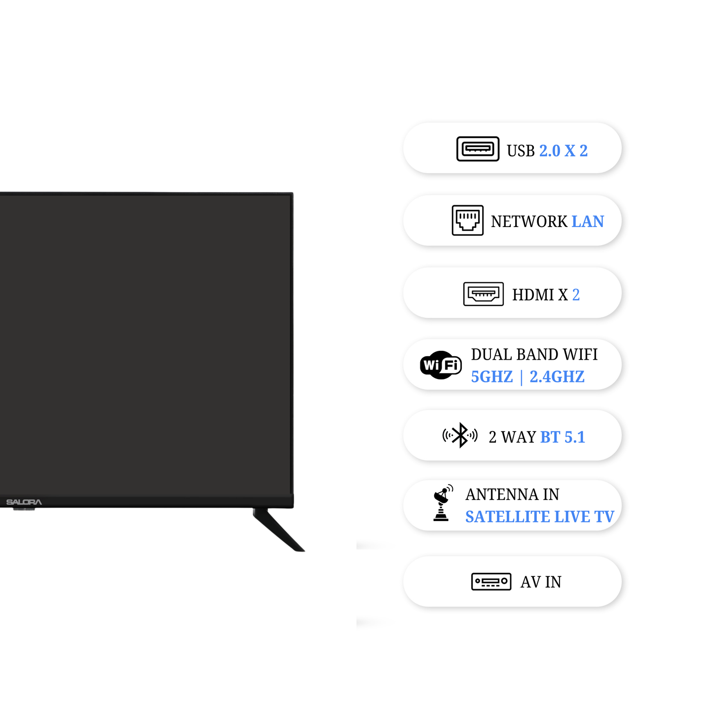 Salora 80 cm (32 inches) HD Ready Smart LED Google TV (OS Version: 5.0 | Android 14) SLV-4324 GTV (Black)