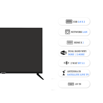 Salora 80 cm (32 inches) HD Ready Smart LED Google TV (OS Version: 5.0 | Android 14) SLV-4324 GTV (Black)