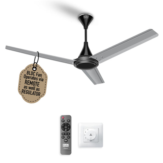 KUHL Fest B1 1200mm BEE 5-Star BLDC Ceiling Fan | 28W Energy Saving (Up to 65%) | High Airflow & Low Noise | Remote as well as Regulator Operated | 5 Year Motor Warranty | ISI Marked