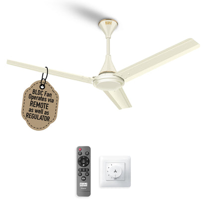 KUHL Fest B1 1200mm BEE 5-Star BLDC Ceiling Fan | 28W Energy Saving (Up to 65%) | High Airflow & Low Noise | Remote as well as Regulator Operated | 5 Year Motor Warranty | ISI Marked