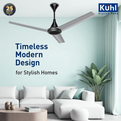 KUHL Fest B1 1200mm BEE 5-Star BLDC Ceiling Fan | 28W Energy Saving (Up to 65%) | High Airflow & Low Noise | Remote as well as Regulator Operated | 5 Year Motor Warranty | ISI Marked
