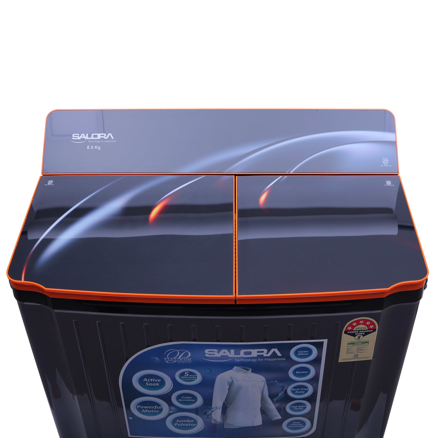 Salora 8.5 KG Semi-automatic Top Loading washing machine, SWMS-8502 (Grey)