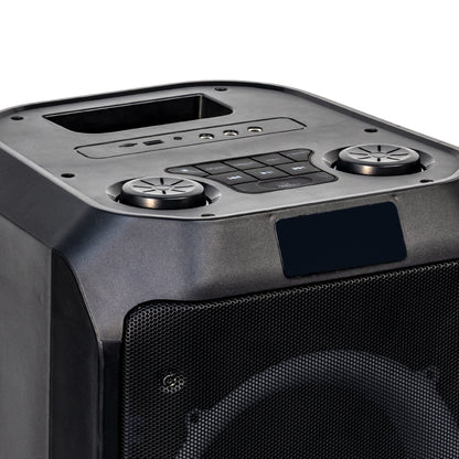 SALORA 200 Watts Party Speaker (SEPS-25200) with 2 Wireless Mic, Upto 11 hrs Playtime, Karaoke & Recording Function,TWS-Pair 2 Speakers, Bluetooth, USB, AUX, TF Card, RGB Lights, EQ Control, Remote Control (Black)