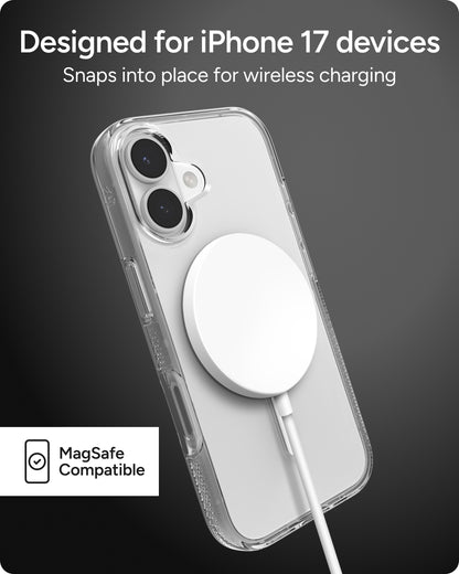 Zagg Protective Case for iPhone 17, Crystal Palace Snap-MagSafe-compatible, Anti-Scratch Finish, Crystal Clear