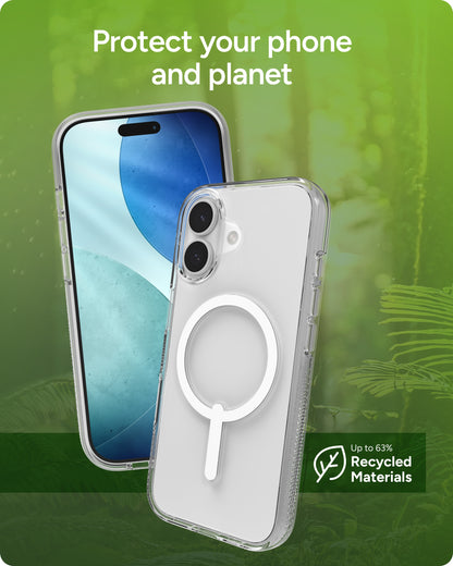 Zagg Protective Case for iPhone 17, Crystal Palace Snap-MagSafe-compatible, Anti-Scratch Finish, Crystal Clear