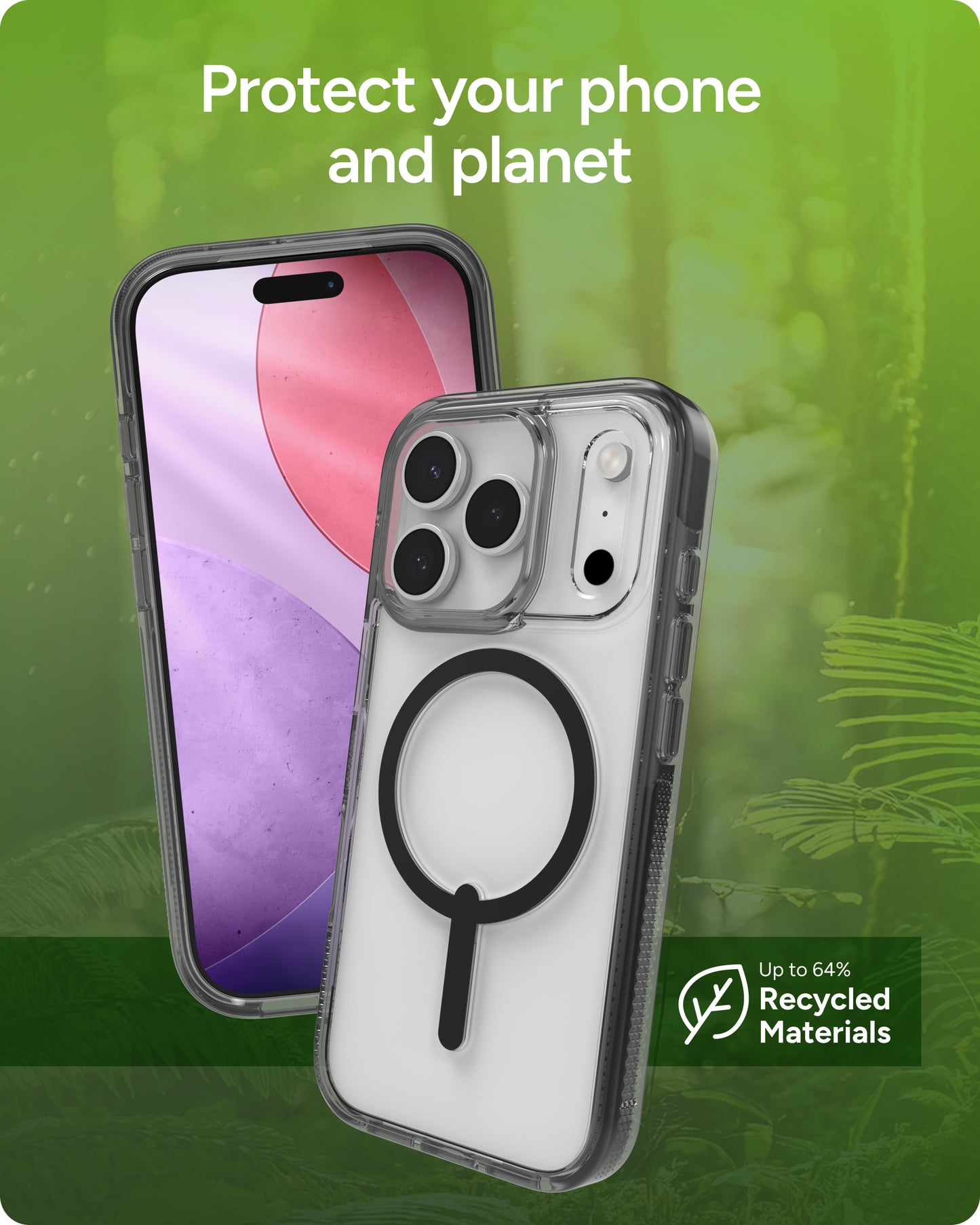 Zagg Protective Case for iPhone 17 Pro, Santa Cruz Snap -MagSafe-compatible Case with Color Accents, Anti-Scratch Finish-Jet Black