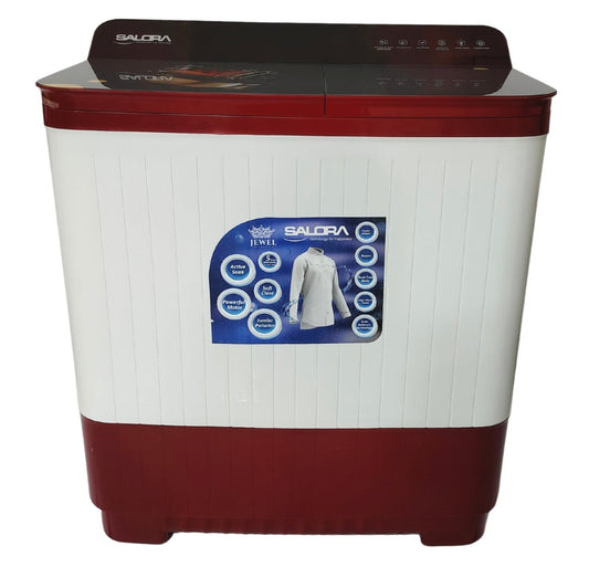 Salora 11.0 KG 5 Star Semi-automatic Top Loading washing machine, SWMS-1105 (Red)