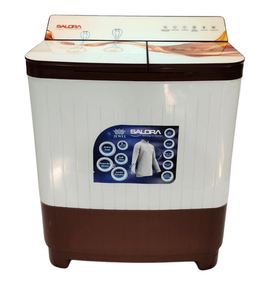 Salora 9.0 KG 5 Star Semi-automatic Top Loading washing machine, SWMS-9005 (Brown)