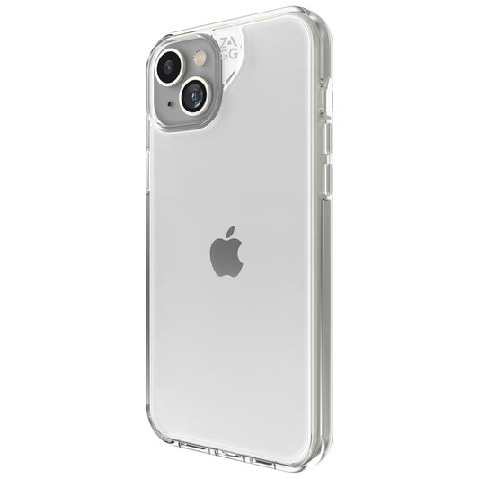 ZAGG Crystal Palace Protective Case for Apple iPhone 15 Plus/iPhone 14 Plus, Slim Design,13ft Drop Protection, Wireless Charging, Graphene, Enhanced Grip, Clear