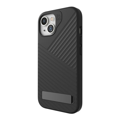 ZAGG Denali Snap iPhone 15 Case with Kickstand for Phone - Drop Protection (16ft/5m), Dual Layer Textured Cell Phone Case for iPhone 15, No-Slip Design, MagSafe Phone Case Black