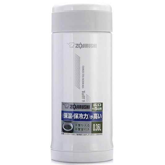 Zojirushi Stainless Steel Vacuum Insulated Bottle, 350ml, White (SMAFE-35-WB)