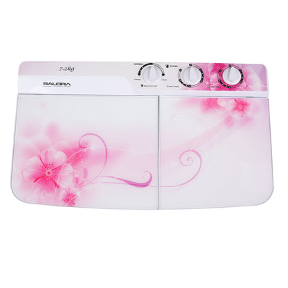 Salora 7.2 Kg Semi-Automatic Top Loading Washing Machine (SWMS 7201, Pink )